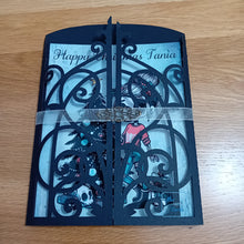 Load image into Gallery viewer, Goth girl Christmas gatefold card
