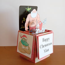 Load image into Gallery viewer, Tattooed Santa pop up box card
