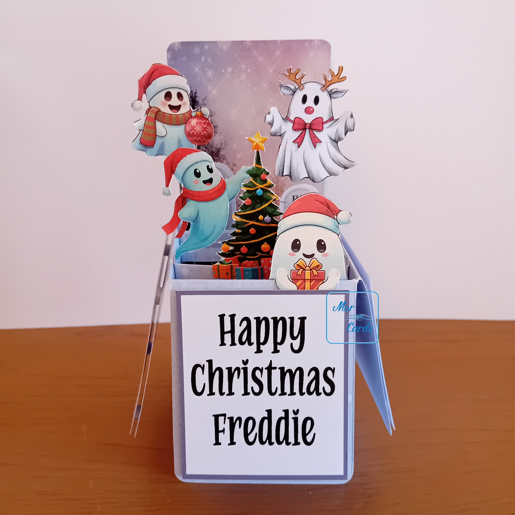 Christmas ghost pop up box card