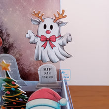 Load image into Gallery viewer, Christmas ghost pop up box card
