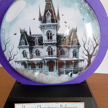 Load image into Gallery viewer, Gothic house snowglobe card

