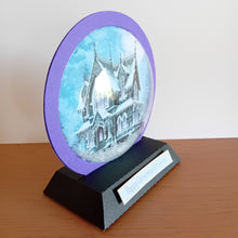 Load image into Gallery viewer, Gothic house snowglobe card
