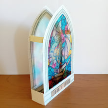 Load image into Gallery viewer, Stained glass window Dragon Bookstack
