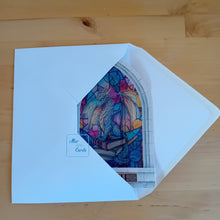 Load image into Gallery viewer, Stained glass window Dragon Bookstack

