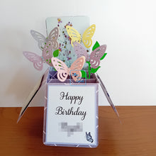 Load image into Gallery viewer, Butterfly pop up box card
