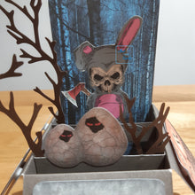 Load image into Gallery viewer, Evil Easter bunny pop up box card
