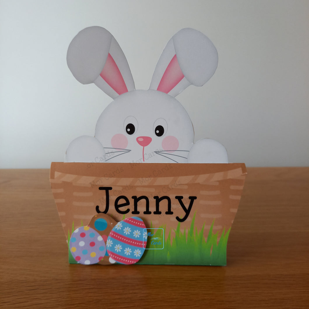 Pop out Easter bunny in basket card