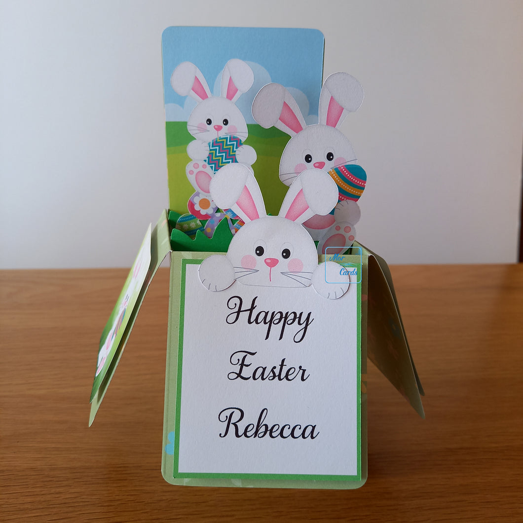 Easter bunny pop up box card