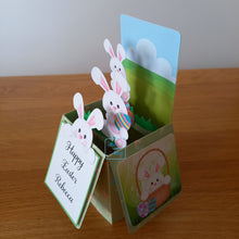 Load image into Gallery viewer, Easter bunny pop up box card
