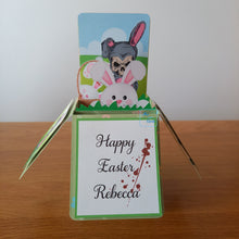 Load image into Gallery viewer, Horror Easter bunny pop up box card
