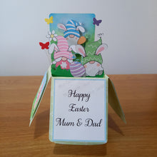 Load image into Gallery viewer, Easter gnome / gonk pop up box card
