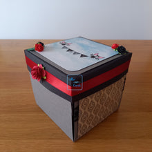 Load image into Gallery viewer, Gothic bat, skull or ghost baby shoes exploding box card
