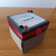 Load image into Gallery viewer, Gothic bat, skull or ghost baby shoes exploding box card

