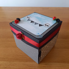 Load image into Gallery viewer, Gothic bat, skull or ghost baby shoes exploding box card
