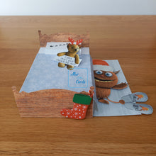 Load image into Gallery viewer, Christmas Monster under the bed pop up box card
