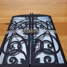 Load image into Gallery viewer, Skull rock &amp; roll snowman gatefold card
