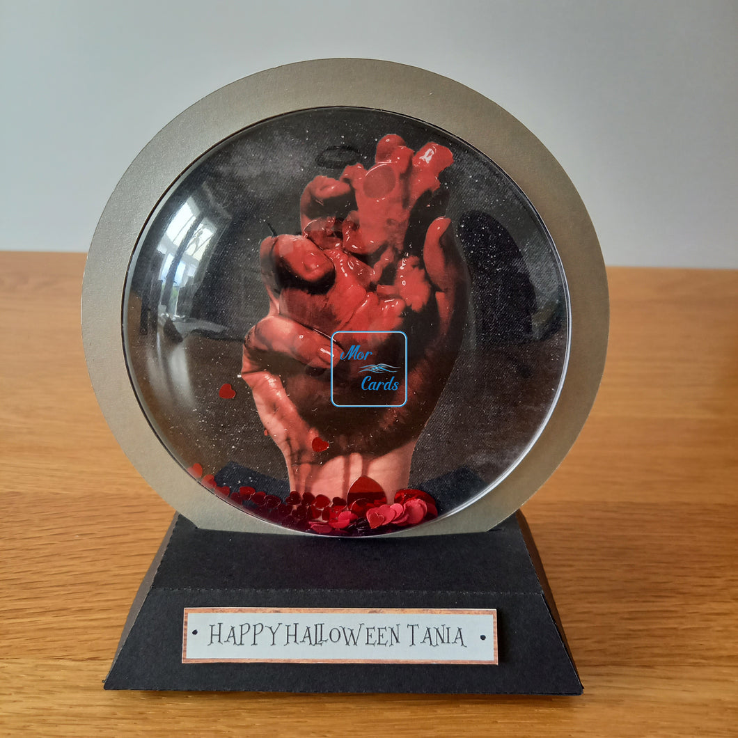 Personalised gory heart snowglobe