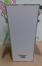 Load image into Gallery viewer, Sloth and butterfly pop up box greetings card
