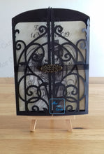 Load image into Gallery viewer, Gothic skeleton wedding couple ornate gatefold card
