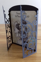 Load image into Gallery viewer, Gothic skeleton wedding couple ornate gatefold card
