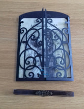 Load image into Gallery viewer, Gothic skeleton wedding couple ornate gatefold card

