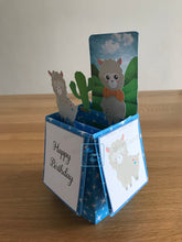 Load image into Gallery viewer, Llama pop up box card
